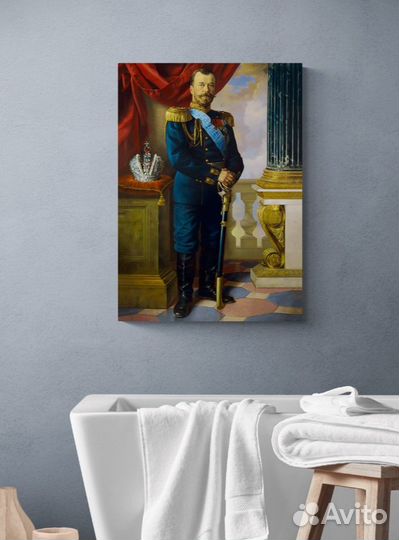 Портрет Императора Николая II 70 на 50 см