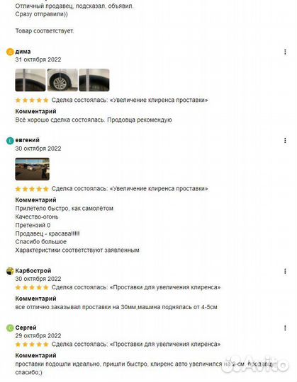 Проставки для увеличения клиренса