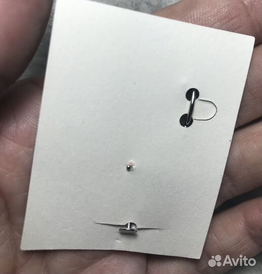 Набор пирсинг бровь нос губа белые камни