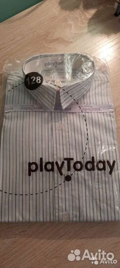 Рубашка р.128. (в упаковке) Play Today. Для школы