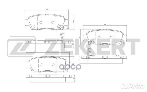 Колодки торм. диск. задн. Toyota Avalon (MCX1 )