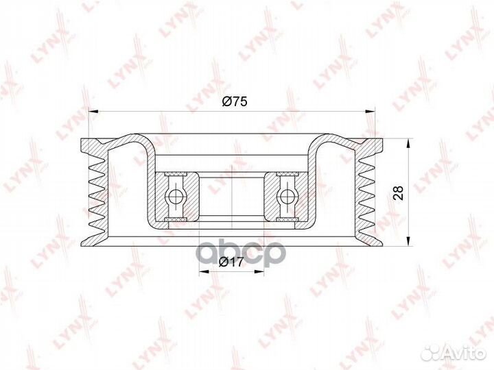 Ролик обводной приводного ремня PB7233 lynxauto