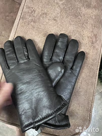 Перчатки кожаные зимние мужские