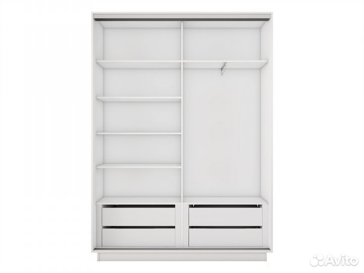 Шкаф купе белый с зеркалом Экспресс