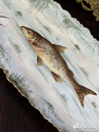 Антикварное блюдо и соусник Limoges