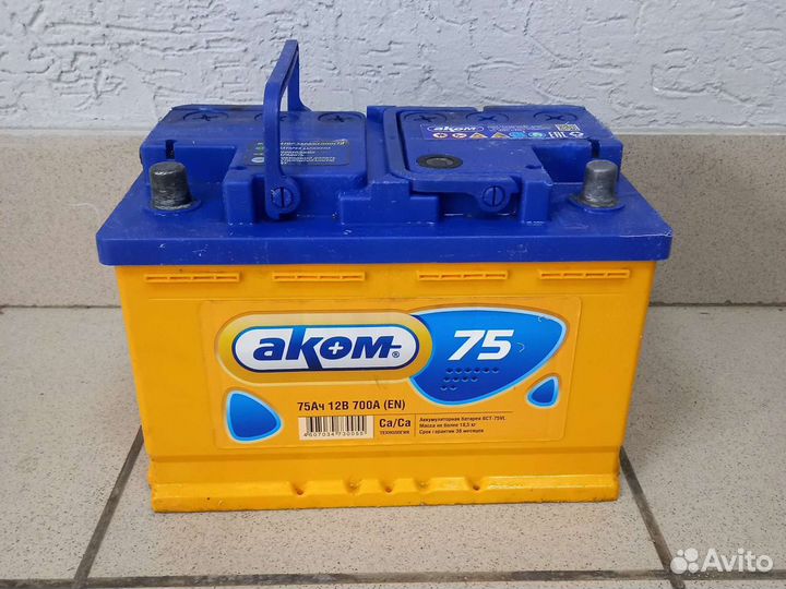 Аккумулятор Бу Аком 75Ач обратная