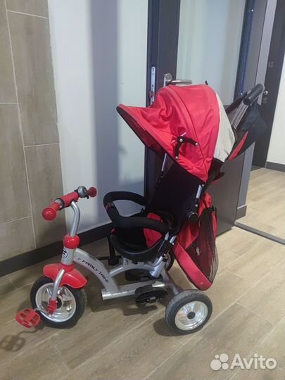 Детский велосипед 3-ех колёсный с ручкой