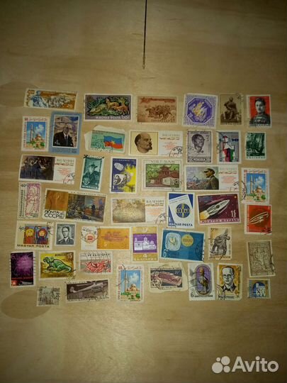 Марки разных стран 50-70 годы, 300 шт