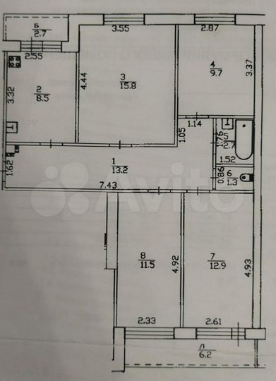 4-к. квартира, 79,5 м², 7/9 эт.