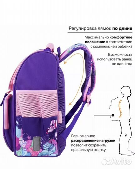 Ранец рюкзак в школу для девочки новый