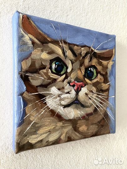 Картина маслом кошка кот котик
