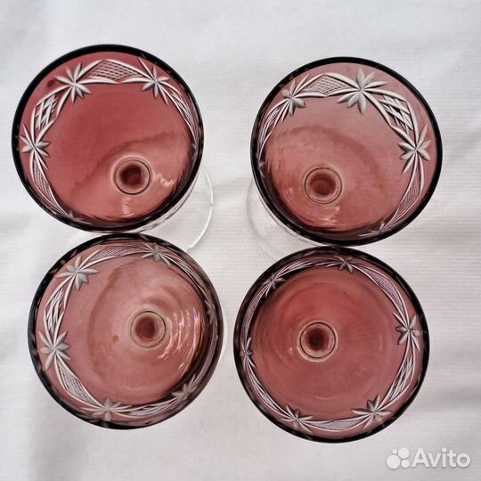 Рюмки старинные марганцев. цвет алмазная граньссcр
