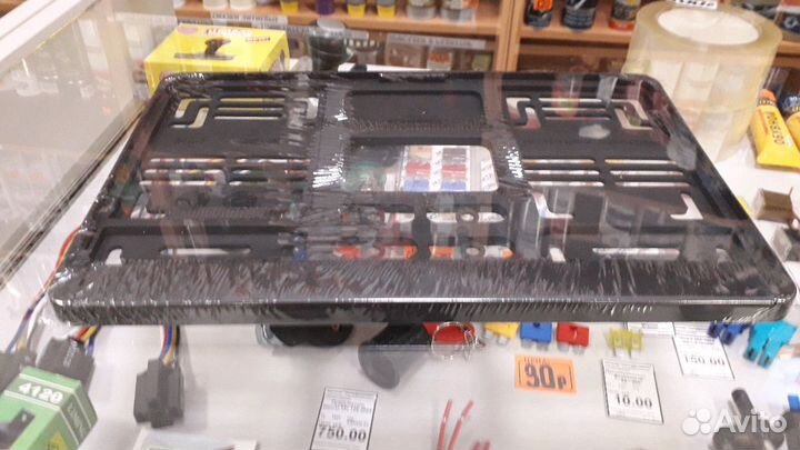 Рамка госномера квадратная чёрная, 290х170мм