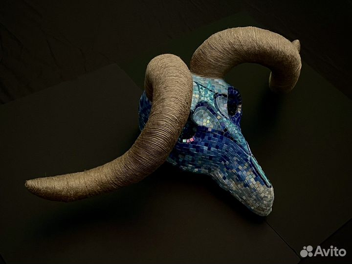 Череп с рогами. Мозаика. Панно. Декор