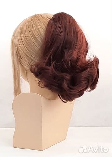 Рыжий шиньон из искусственных волос