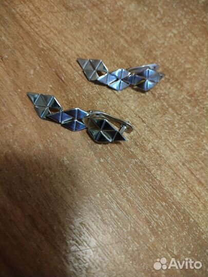 Серьги серебро длинные 925