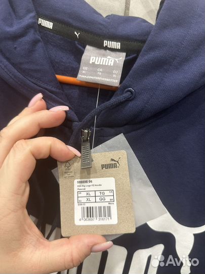 Кофта puma на молнии мужская новая XL синяя