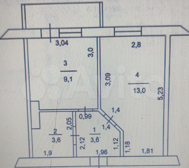 1-к. квартира, 29,7 м², 1/5 эт.