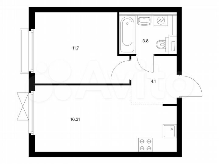1-к. квартира, 35,9 м², 11/38 эт.