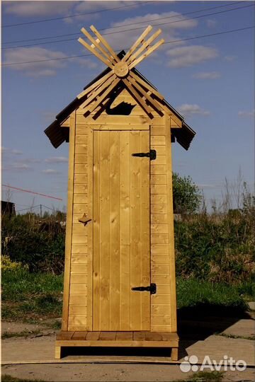Уличный туалет деревянный PRO885