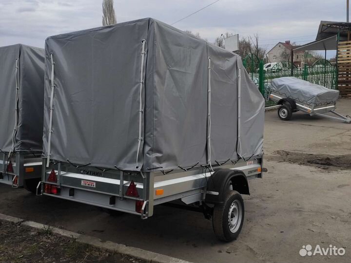 Прицеп Спутник Мото 2515/33 с тентом и каркасом
