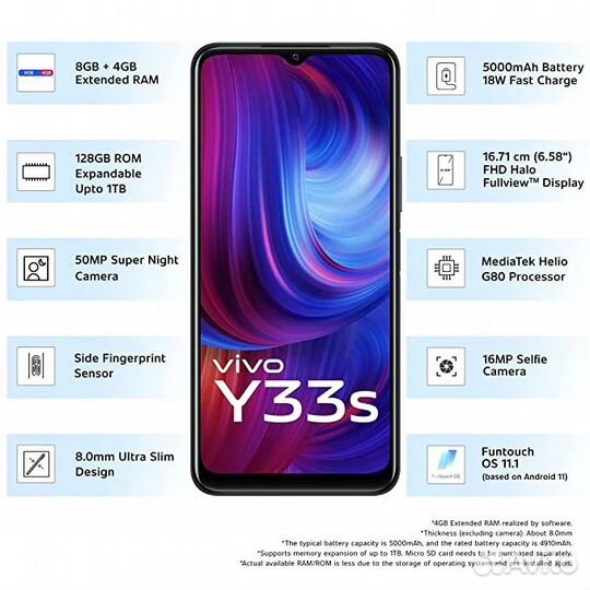 vivo Y33s, 4/128 ГБ
