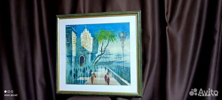 Акварель картина рукописная Л.С.Герасимов