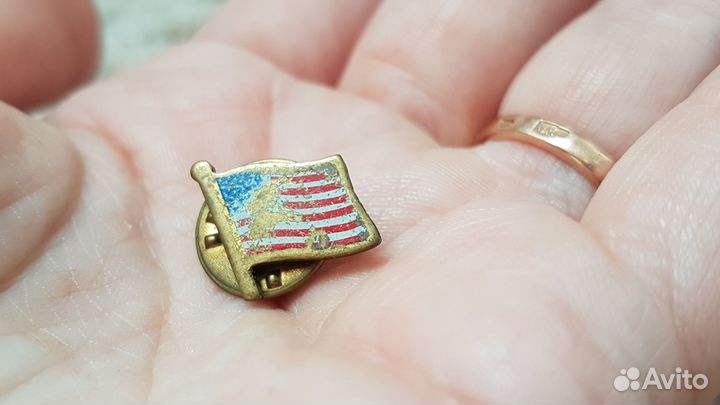 Значок пин флаг США