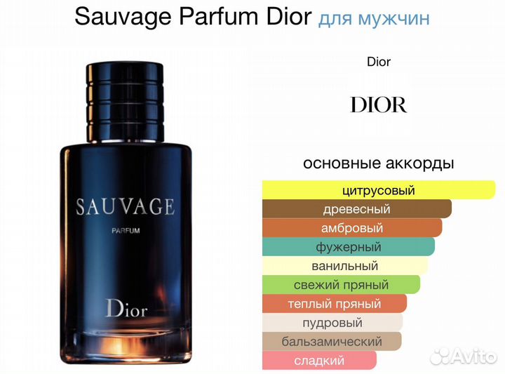 Духи Sauvage Parfum Dior 100мл