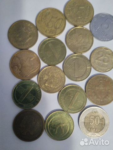 Монеты Финляндия, Сербия, евро и другие