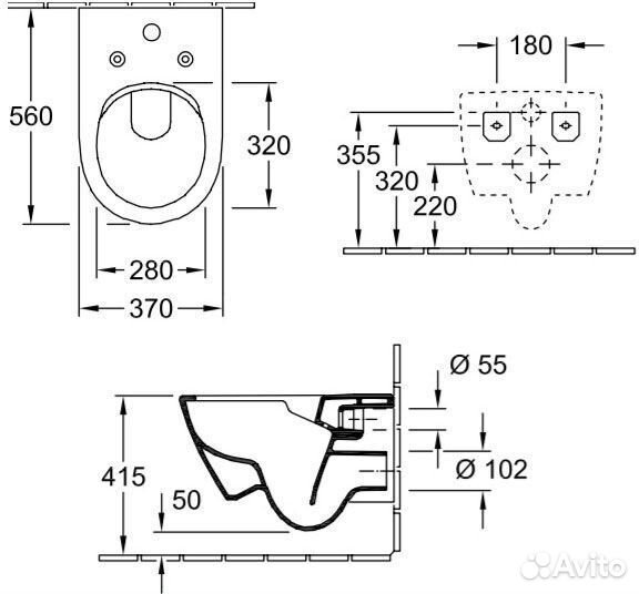 Унитаз подвесной Villeroy & Boch Subway 2.0 5614A