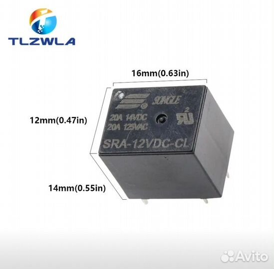 Реле SRA-05VDC, SRA-12VDC, SRA-24VDC, 20 A