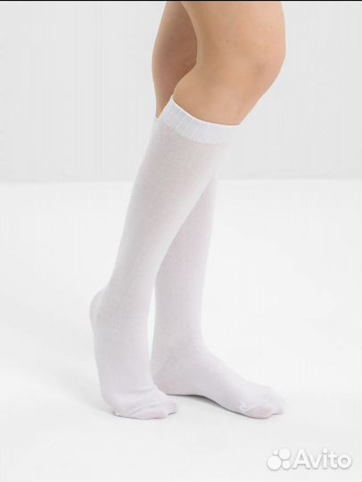 Гольфы женские в полоску, гольфы белые