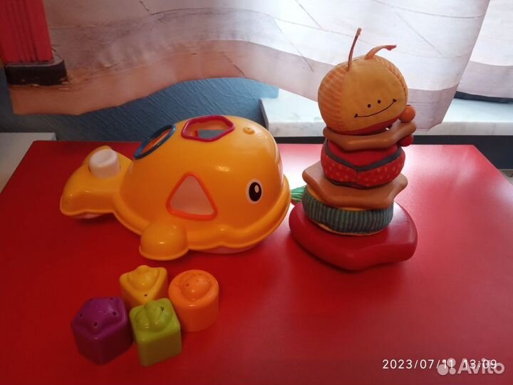 Игрушка сортёр + пирамидка на липучках