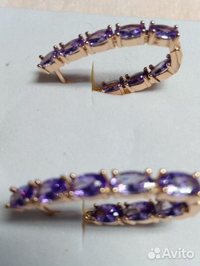 Золотой Комплект с Аметистом