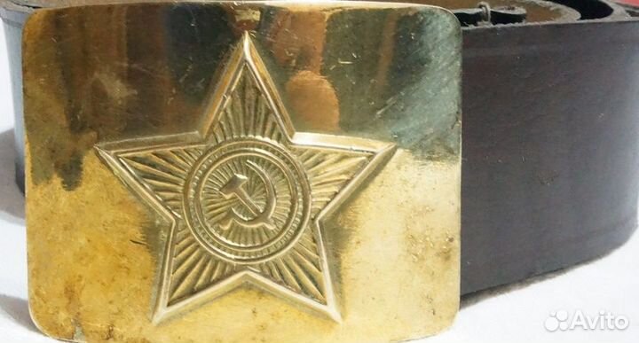 Ремень солдатский кожаный СССР оригинал 1984 год