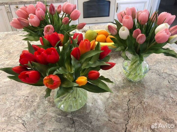 Тюльпаны в имитации воды искусственные