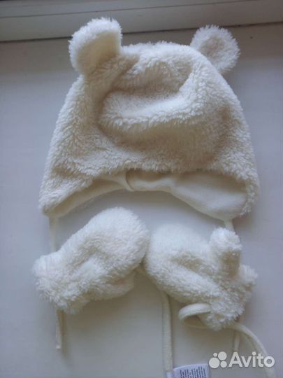 Комплект шапка и варежки детский