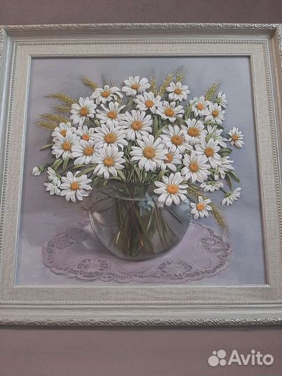 Картина вышитая лентами