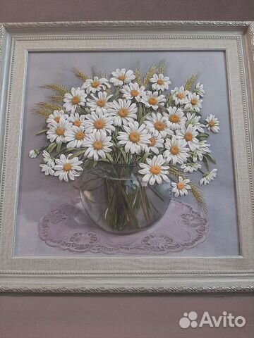 Картина вышитая лентами