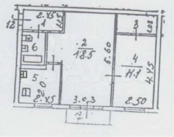 2-к. квартира, 43,7 м², 3/5 эт.