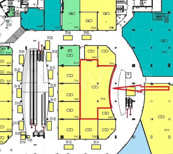 Торговое помещение в ТЦ Июнь, 315.5 м²