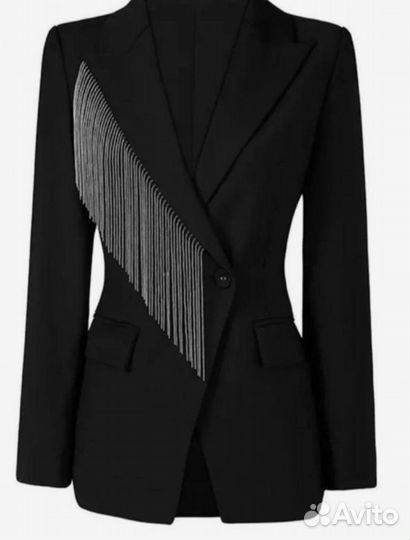 Бахрома из страз и цепочек 90см