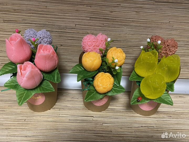 Мини букеты из мыла