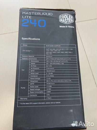 Сво (Водянка) Cooler Master MasterLiquid Lite 240