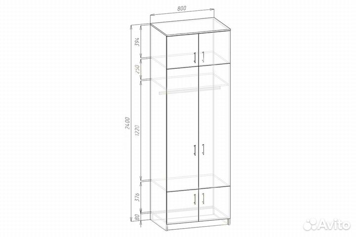 Шкаф двухстворчатый 
