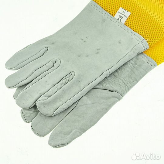 Перчатки пчеловода Air-Max White(кожа, сетка)