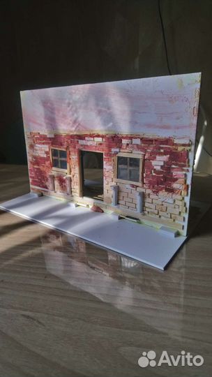 Конструктор,диорама, стена часть дом