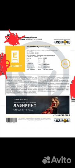 Билет на концерт 