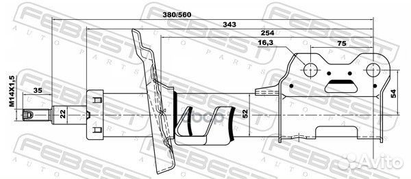 Амортизатор перед прав 18110001FR Febest